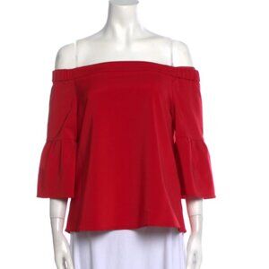 Women 3/4 Bell Sleeve Off Shoulder Red Top - Size M